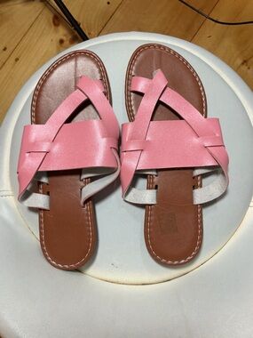 Women's Pink Slide Sandals - Casual Strappy Comfort